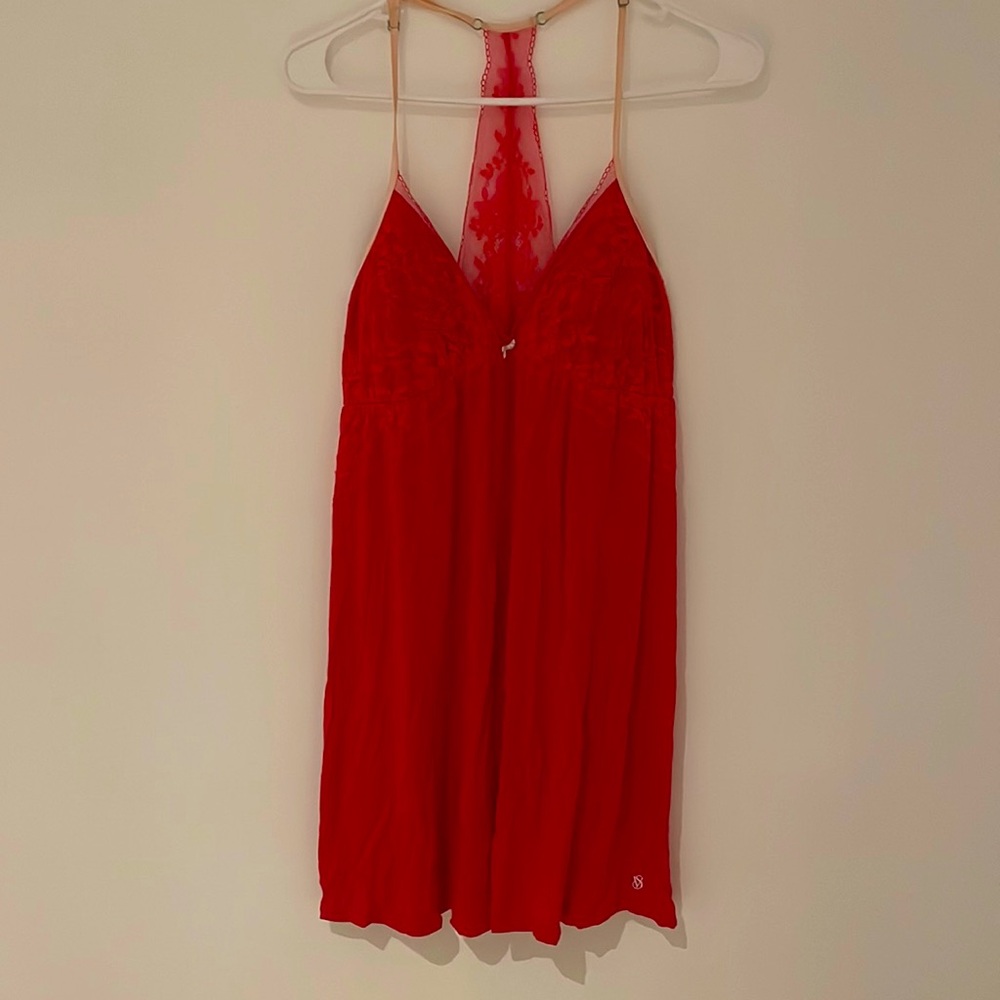 Victoria’s Secret’s lingerie Red slip lace back dress Size L